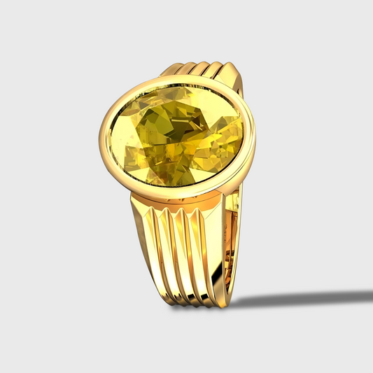 Yellow Topaz Ring /  Gold Plated Yellow Topaz Ring/ November Birthstone Ring /Solitaire Ring/Christmas Gift Valentine Gift for Men and Women