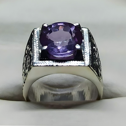 925 Sterling Silver Natural Color Changing Alexandrite Ring Certified gemstone Handmade Ring For Gift