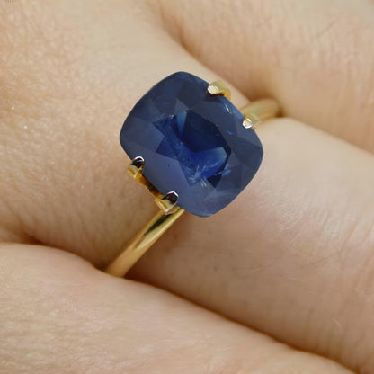 8.96 ct Blue Sapphire Cushion IGI Certified Ethiopian, Unheated Anniversary Gift For love