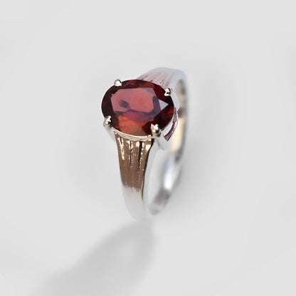 Natural Hessonite Garnet 5.25 Carat Ring 925 Sterling Silver Handmade Ring For Men And Woman, Anniversary Gift.