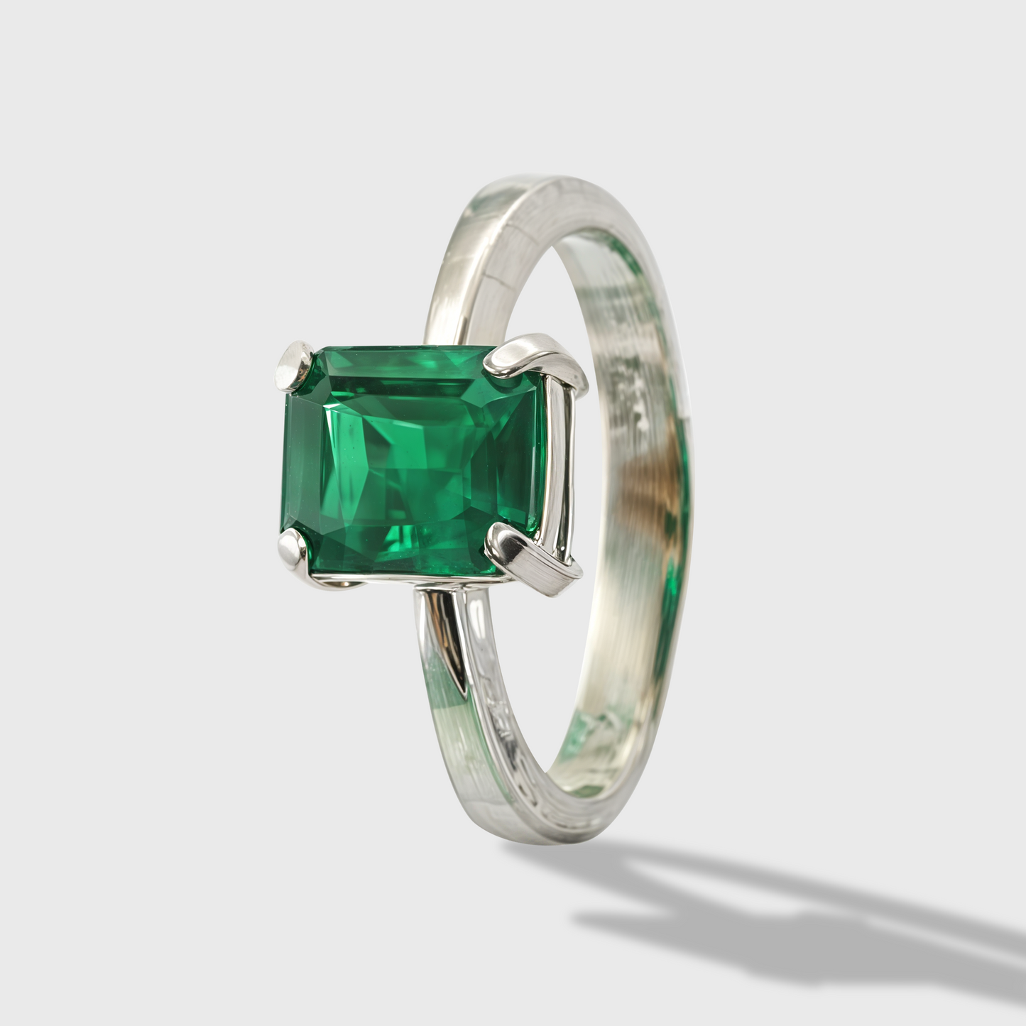 Silver Emerald Stone Rings /Astrology Purpose Silver Ring, Emerald Ring Gift for wife