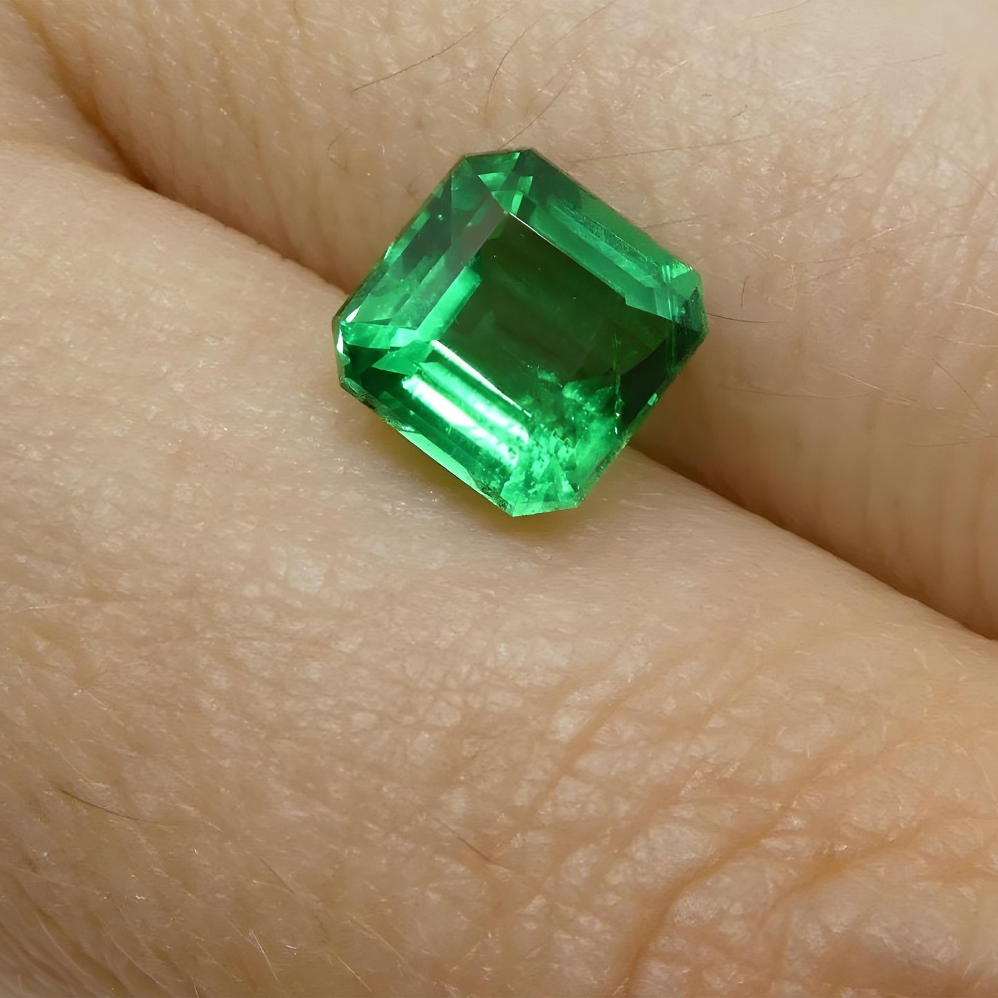 2.08ct Square/Octagonal Green Emerald IGI Certified Zambia Anniversary Astrology Gift For Love