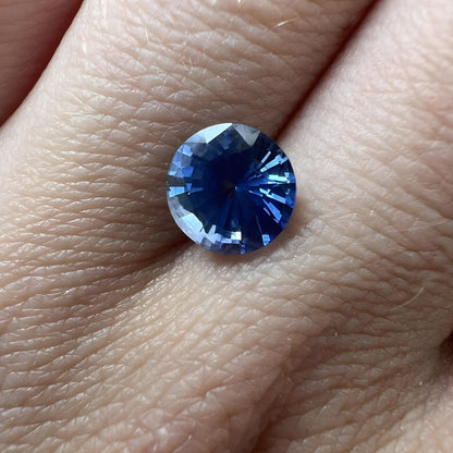 2.21ct Round Blue Sapphire IGI Certified Sri Lanka Astrology Anniversary Gift