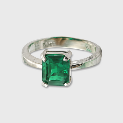 Silver Emerald Stone Rings /Astrology Purpose Silver Ring, Emerald Ring Gift for wife