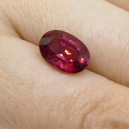 3.39ct Oval Red Spinel IGI  Certified Mahenge, Tanzania Unheated Anniversary Gift