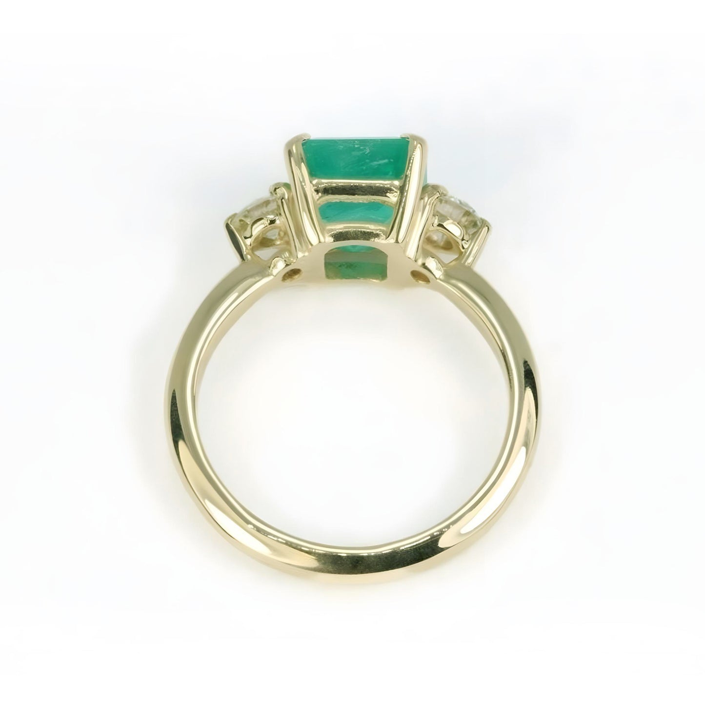 Genuine Natural Certified Green Emerald Solitaire 5.25 Carat Stone 925 Sterling Silver Ring yellow Plated Ring