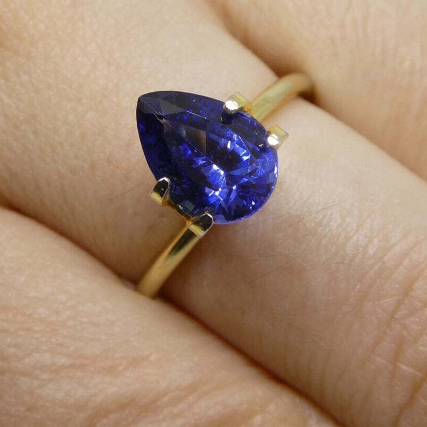 2.32ct Pear Blue Sapphire IGI Certified Sri Lanka Gemstone Anniversary Astrology Gift