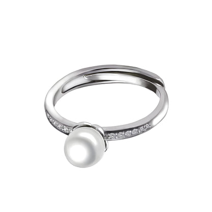 Certified Sterling Silver Pearl Ring , Adjustable | Rings for Women and Girls