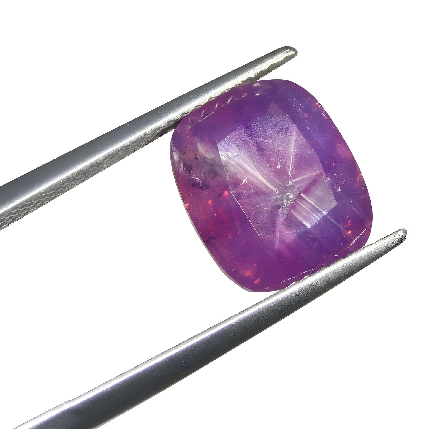 5.96ct Cushion Trapiche-Like Pinkish Purple Sapphire IGI Certified, Pakistan Anniversary Gift