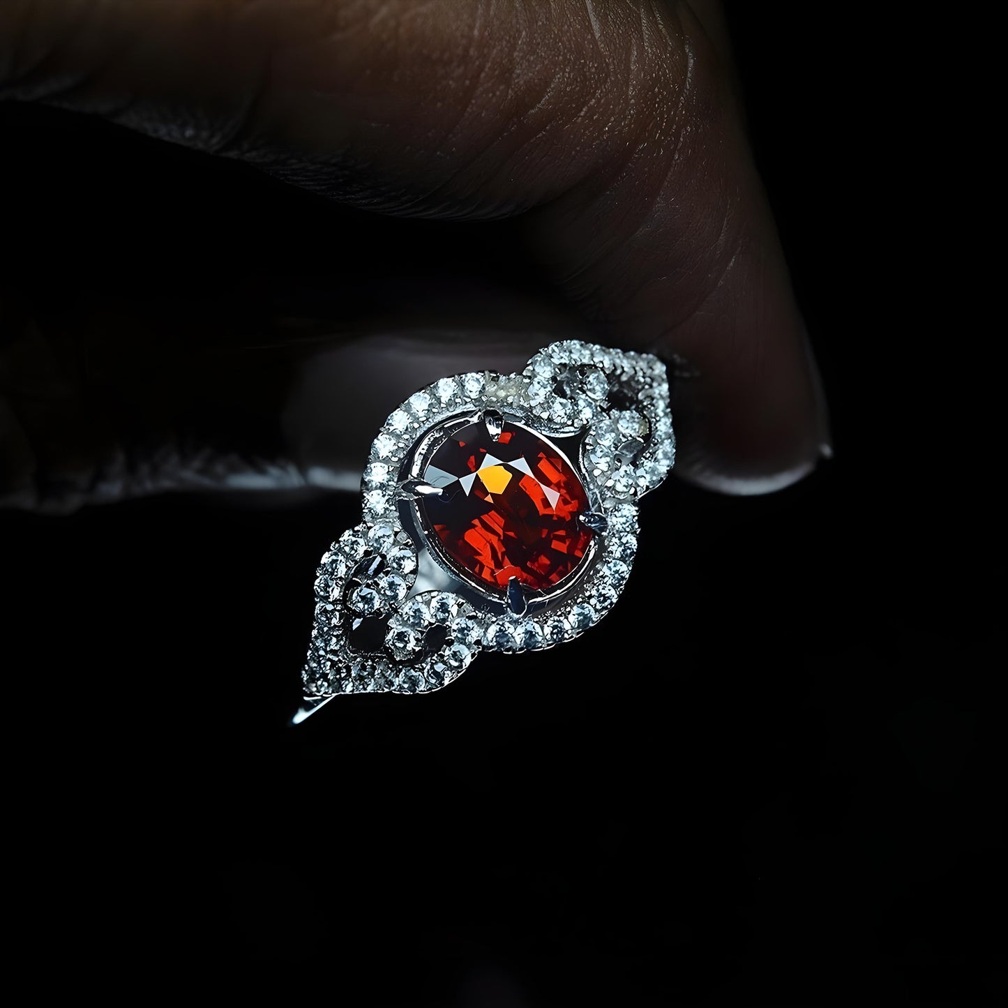 5.25 ct Natural Oval Untreated Orange Spessartite Garnet Nigeria Silver Ring Anniversary Ring