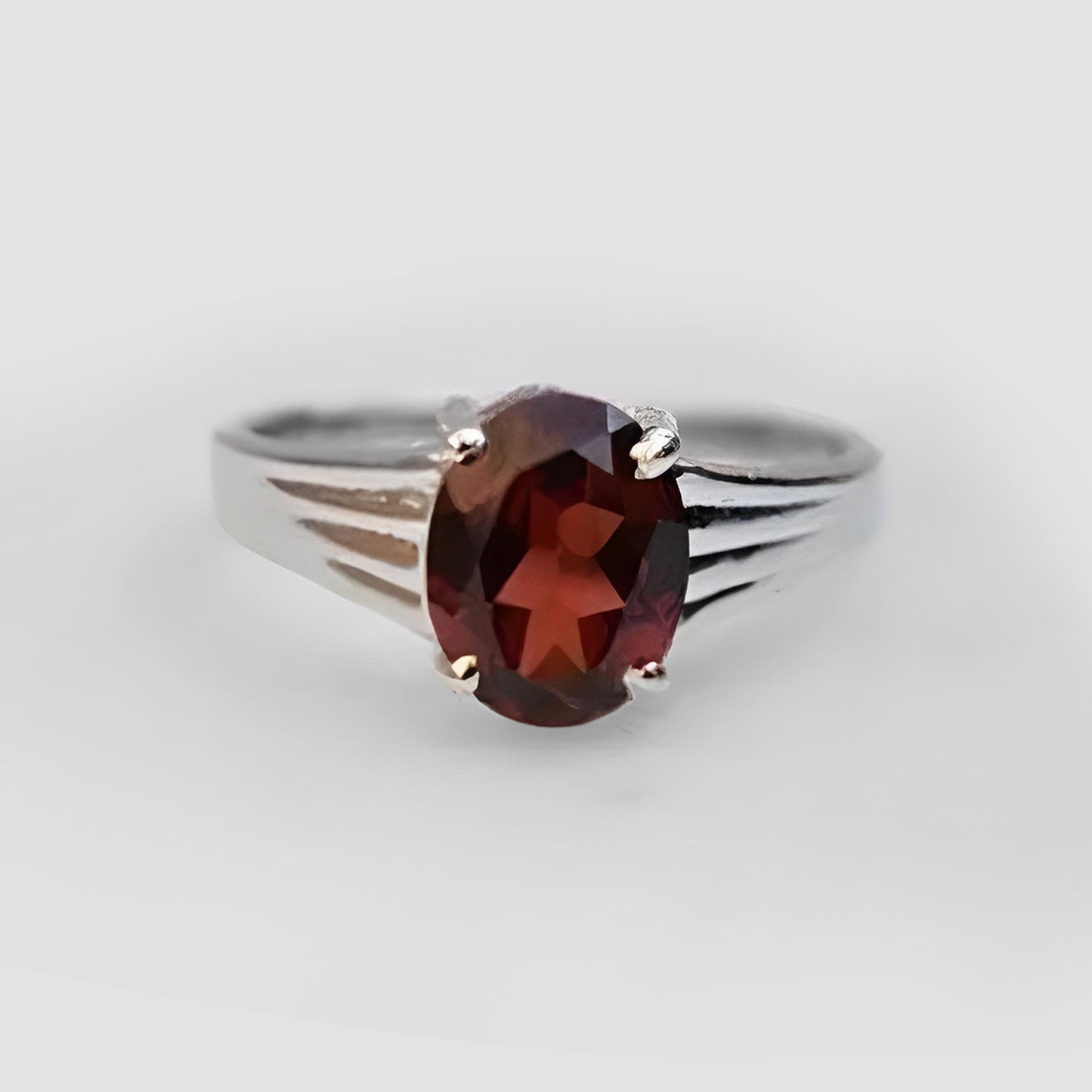 Natural Hessonite Garnet 5.25 Carat Ring 925 Sterling Silver Handmade Ring For Men And Woman, Anniversary Gift.