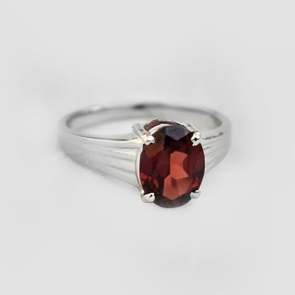 Natural Hessonite Garnet 5.25 Carat Ring 925 Sterling Silver Handmade Ring For Men And Woman, Anniversary Gift.