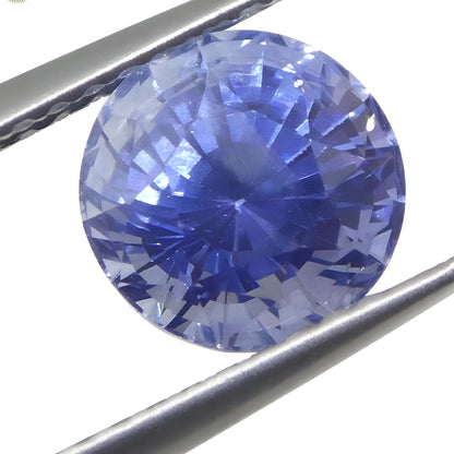 2.21ct Round Blue Sapphire IGI Certified Sri Lanka Astrology Anniversary Gift