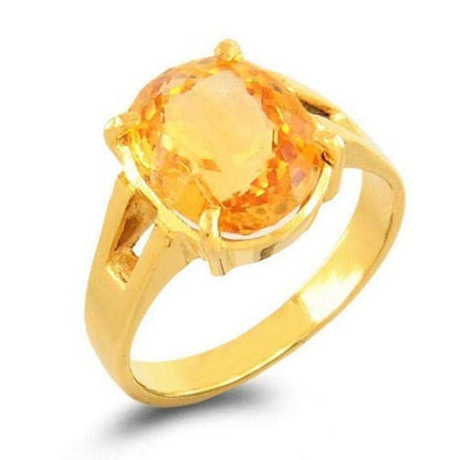 Natural Certified 5.25 carat Yellow Sapphire Ring Panchdhatu Ring Astrology Ring For Her