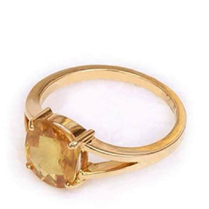 Natural Certified 5.25 carat Yellow Sapphire Ring Panchdhatu Ring Astrology Ring For Gift