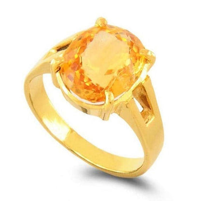 Natural Certified 5.25 carat Yellow Sapphire Ring Panchdhatu Ring Astrology Ring For Her