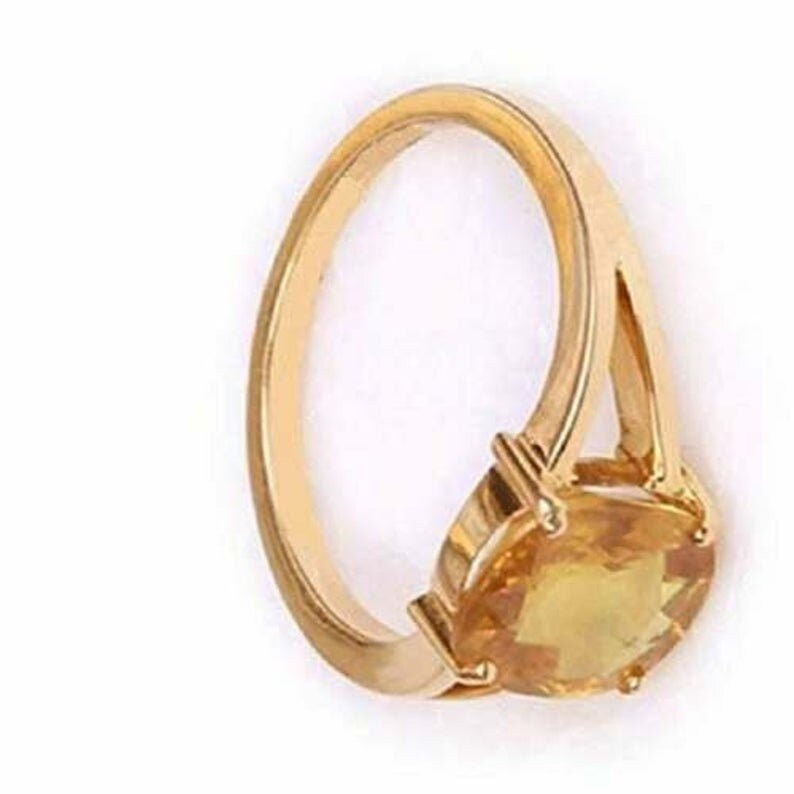 Natural Certified 5.25 carat Yellow Sapphire Ring Panchdhatu Ring Astrology Ring For Gift