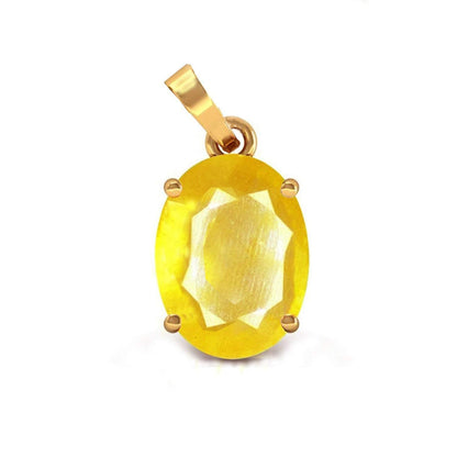 Sterling Silver  gold Plated  yellow sapphire pendant - Gemstone pendant - Simple pendant -Valentine's day gifts - Classic pendant for Women