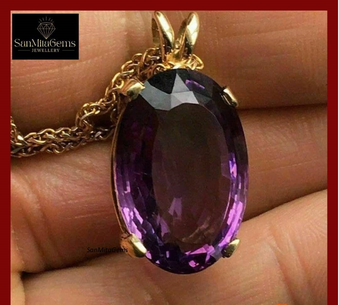 925 Sterling Silver  Amethyst Necklace Personalized June Birthstone Pendant Gold  Necklace Birthstone Jewelry  Valentine Gifts for Her