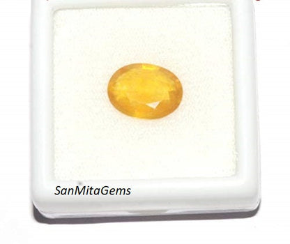 IGI CERTIFIED 5.25 Carat. Unheated Untreated Yellow Sapphire Pukhraj Stone Original Certified Natural Gemstone