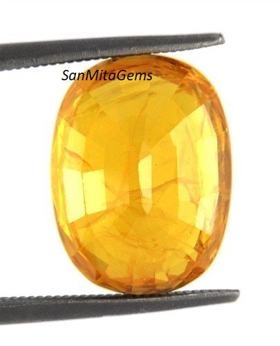 IGI CERTIFIED 5.25 Carat. Unheated Untreated Yellow Sapphire Pukhraj Stone Original Certified Natural Gemstone