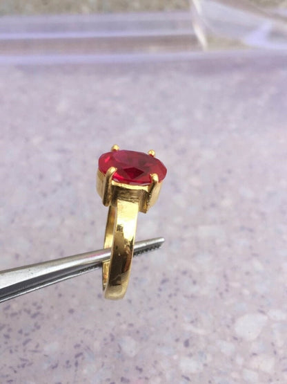 Natural Red Ruby 5.50 Carat Ring, Gold Plated , Handmade Ring For Men And Woman, Anniversary Gift Christmas Gift