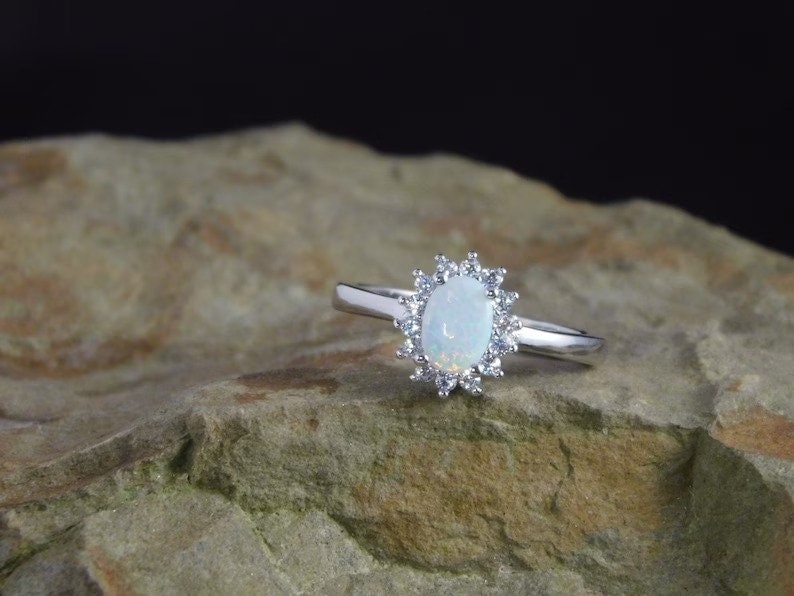 Badr White Opal Sterling Silver Ring