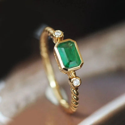 Natural Emerald 4.25 Carat Ring, 14k Yellow Gold, Handmade Ring For Men And Woman, Christmas Gift.