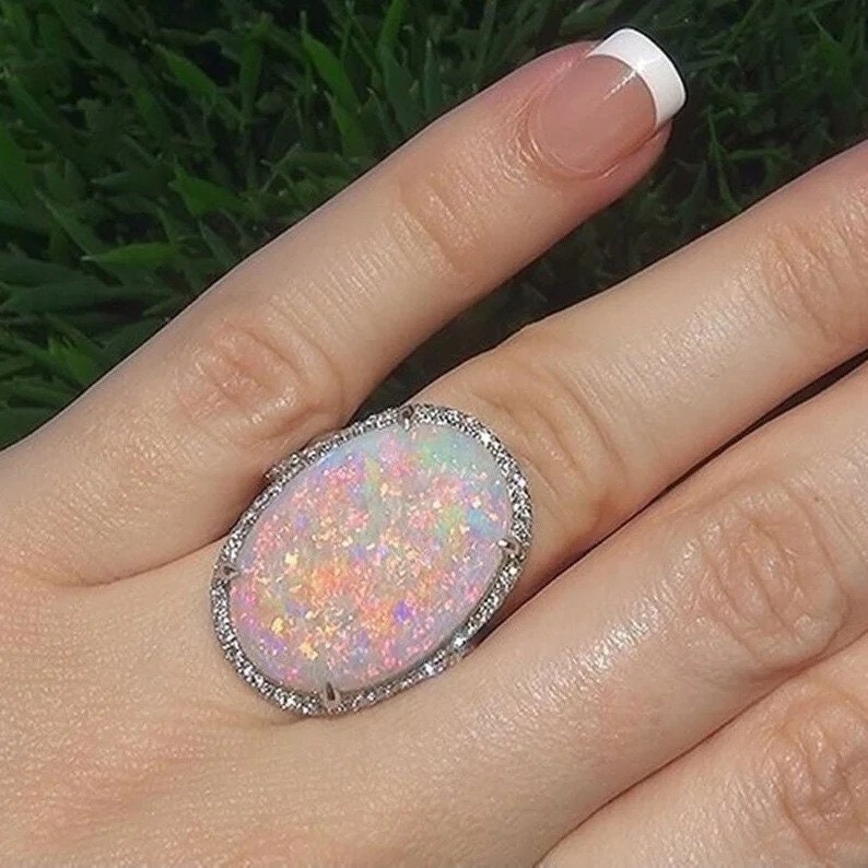 Natural 8.25 Carat Opal Ring, 925 Sterling Silver, Handmade Ring For Men And Woman, Christmas Gift.