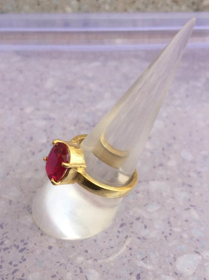 Natural Red Ruby 5.50 Carat Ring, Gold Plated , Handmade Ring For Men And Woman, Anniversary Gift Christmas Gift