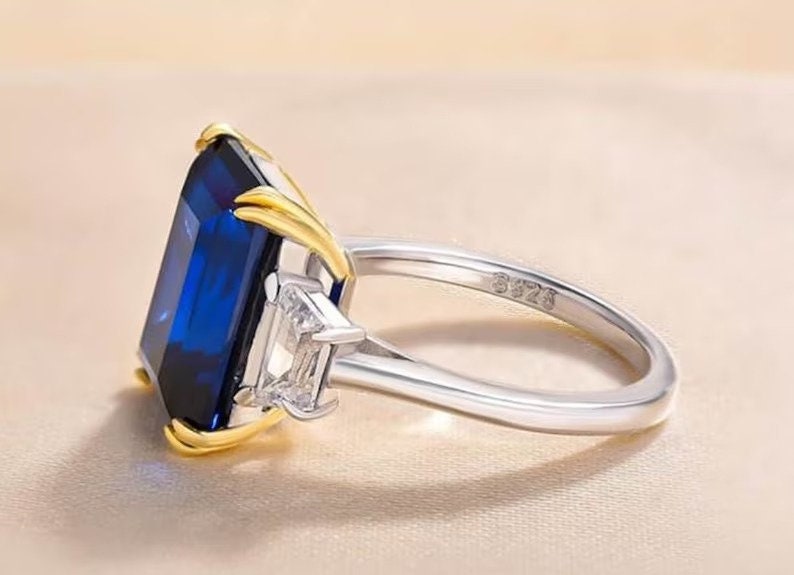 Natural Blue Sapphire 7.00 Carat Ring, 925 Sterling Silver, Handmade Ring For Men And Woman, Christmas Gift.