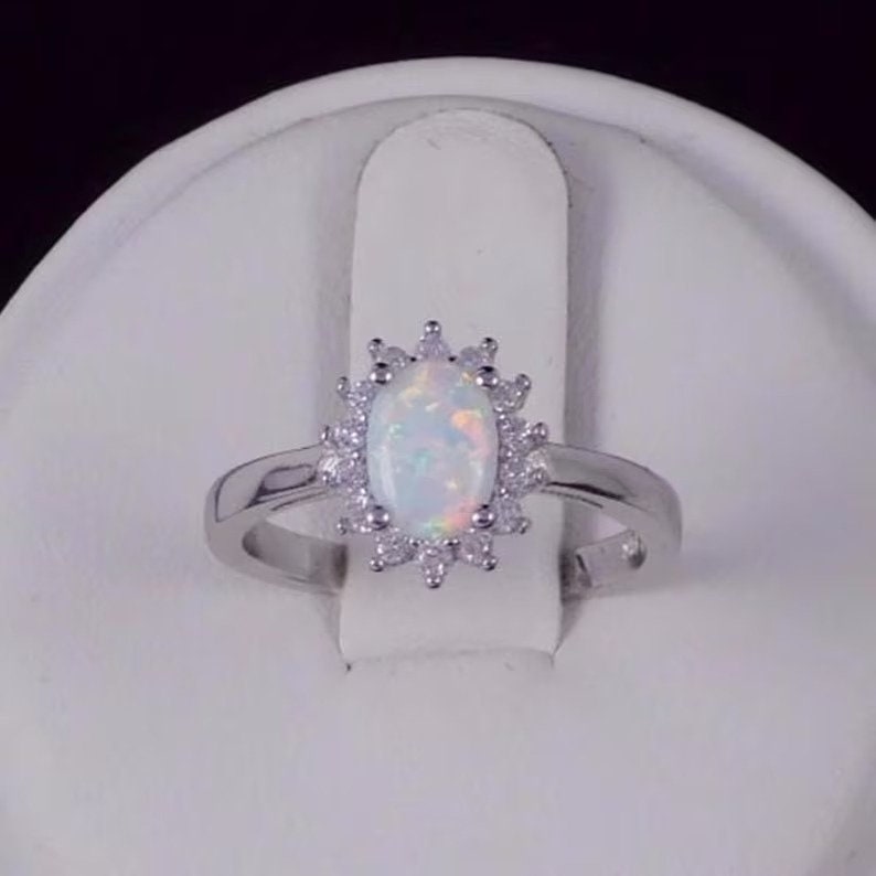 Badr White Opal Sterling Silver Ring