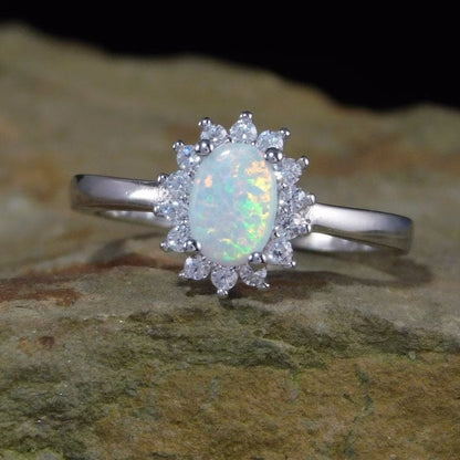 Badr White Opal Sterling Silver Ring