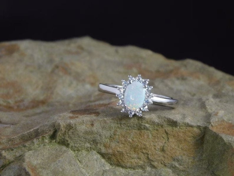 Badr White Opal Sterling Silver Ring