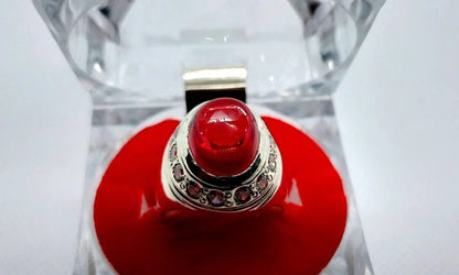 Beautiful Ruby Ring, Yaqoot Ring, Handmade 925 Sterling Silver Men's Ring