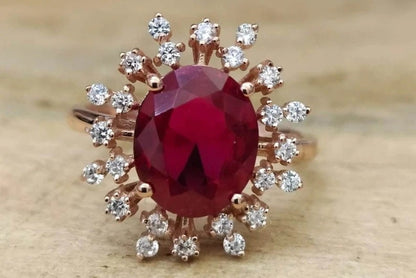 Qalb Red Ruby Gold-Plated Ring