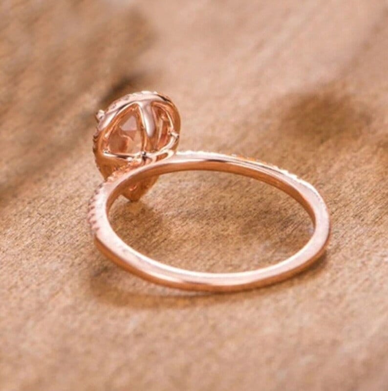 Natural Morganite 4.25 carat ring, 14k Rose Gold Ring Handmade ring for Her, Christmas Gift, Anniversary Ring