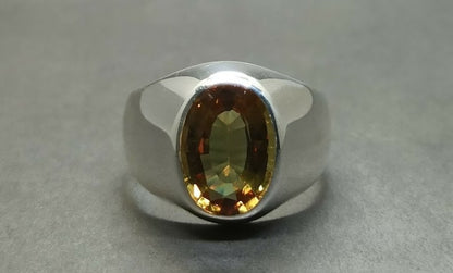 Natural Certified 7.25 Carat Alexandrite Gemstone 925 Sterling Silver Handmade Vintage Men's Rings