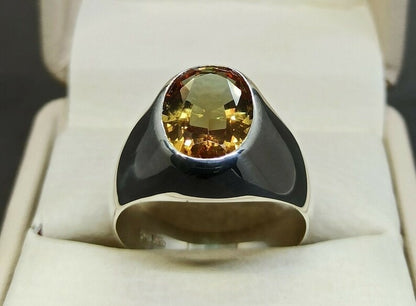 Natural Certified 7.25 Carat Alexandrite Gemstone 925 Sterling Silver Handmade Vintage Men's Rings