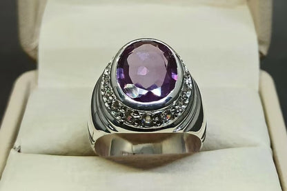 Alexandrite Ring ,Natural Certified, 925 Solid Sterling Silver Alexandrite, Gemstone Ring, Handmade Ring ,Fashionable Ring For Men's Ring