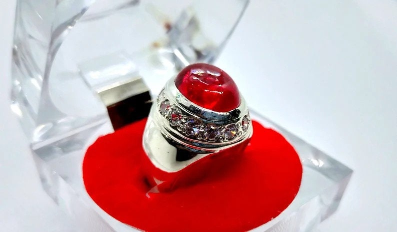 Beautiful Ruby Ring, Yaqoot Ring, Handmade 925 Sterling Silver Men's Ring