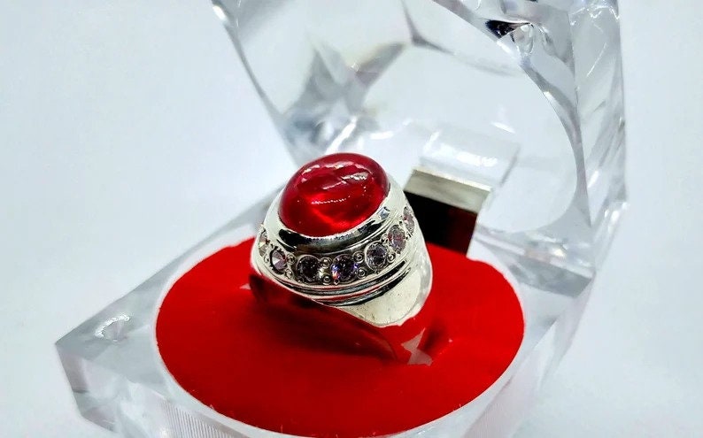 Beautiful Ruby Ring, Yaqoot Ring, Handmade 925 Sterling Silver Men's Ring