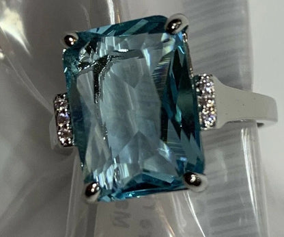 Bahār Aquamarine Silver Statement Ring