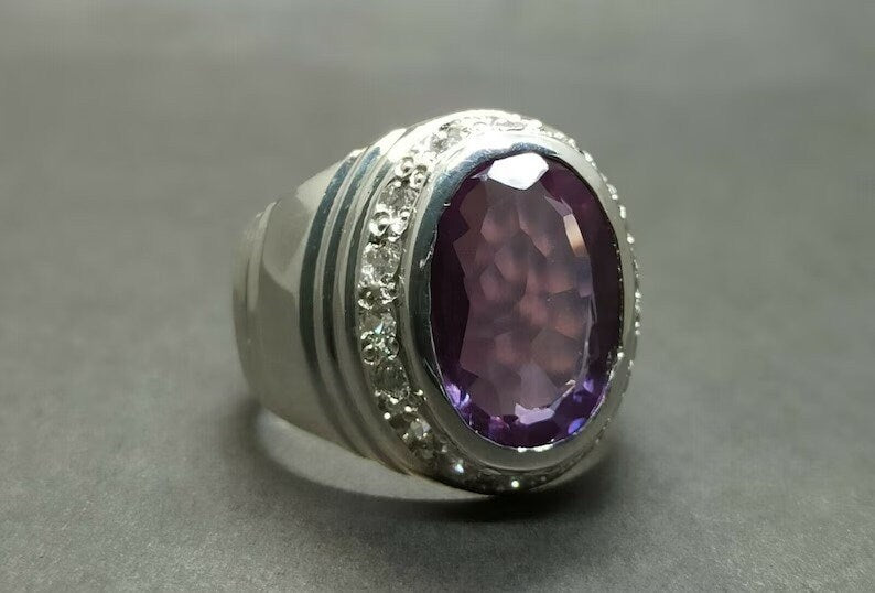 Alexandrite Ring ,Natural Certified, 925 Solid Sterling Silver Alexandrite, Gemstone Ring, Handmade Ring ,Fashionable Ring For Men's Ring