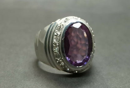 Alexandrite Ring ,Natural Certified, 925 Solid Sterling Silver Alexandrite, Gemstone Ring, Handmade Ring ,Fashionable Ring For Men's Ring