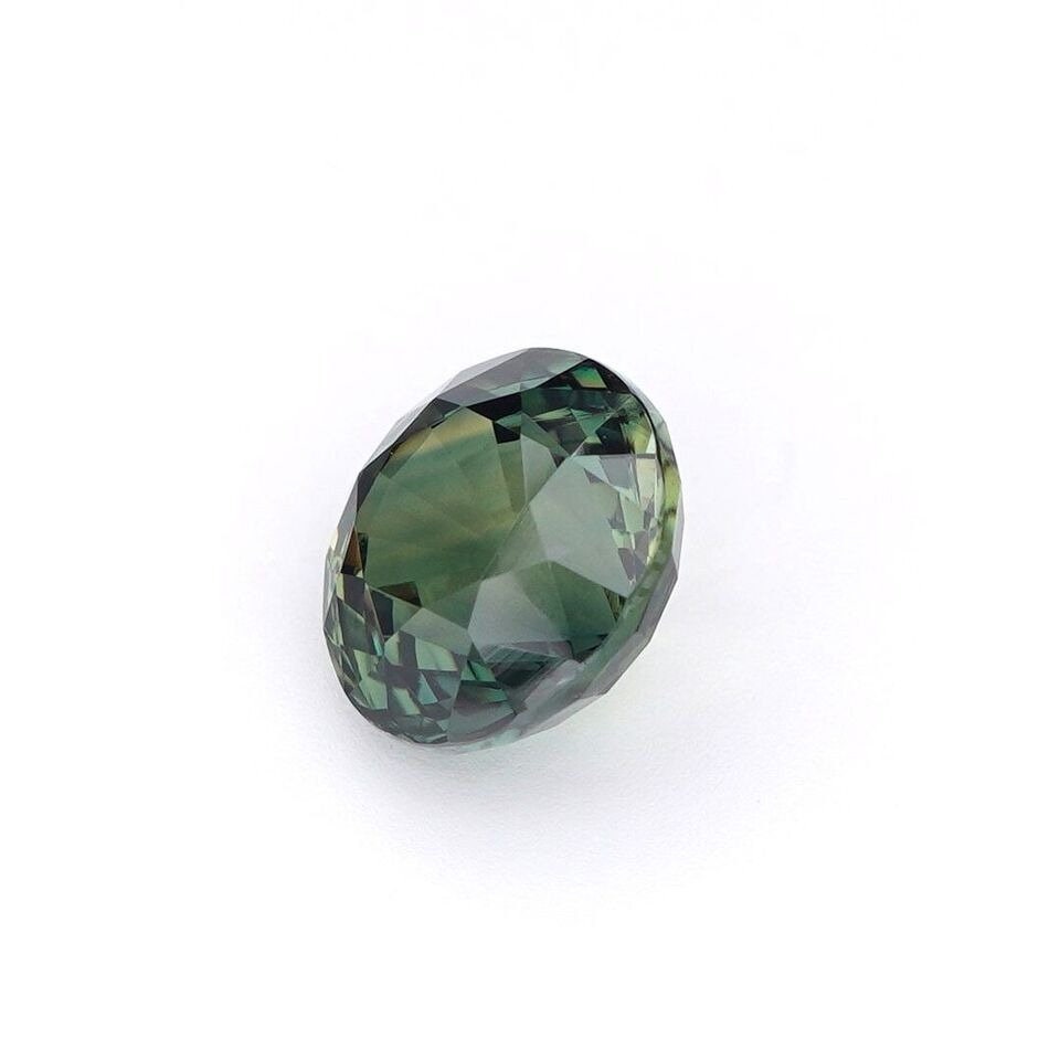 IGI Certified 2.25ct Earth Mined Natural 7mm Round Green Sapphire Loose Gemstone For Ring Pendant