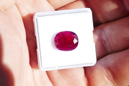 IGI Certified 3.63 carat GENUINE Burma Ruby Gemstone, Loose Natural Ruby, Oval Shaped Ruby Anniversary Gift