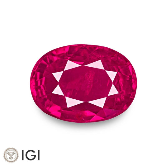 IGI Certified MOZAMBIQUE Ruby 2.03 Ct. Natural Untreated PINKISH Red Oval Cut Anniversary Gift