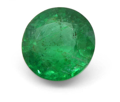 3.02ct Round Green Emerald IGI Certified Zambia Emerald Gift For Love