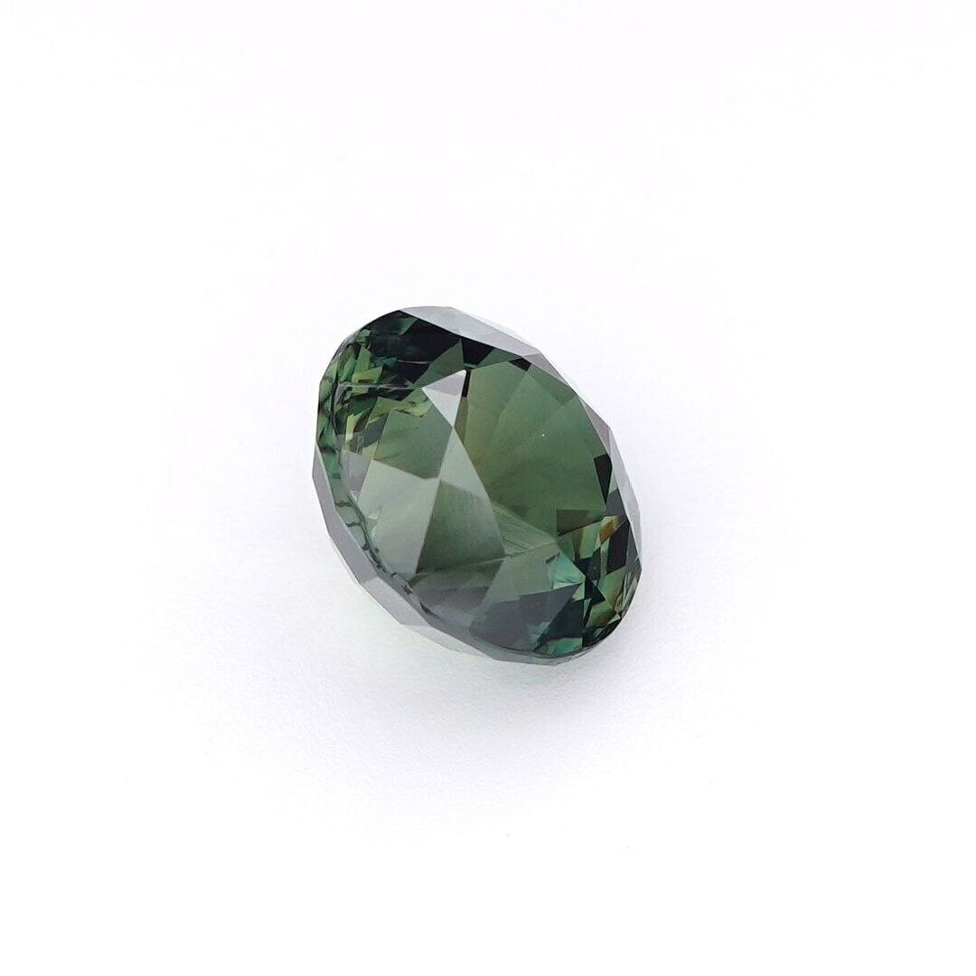 IGI Certified 2.25ct Earth Mined Natural 7mm Round Green Sapphire Loose Gemstone For Ring Pendant